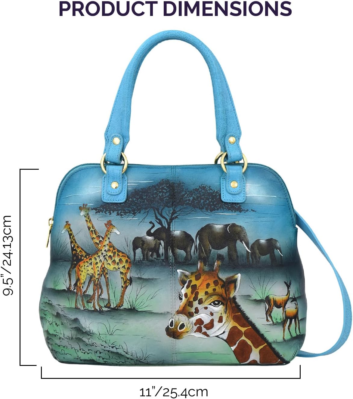 Anuschka Women's Original Hand-Painted Genuine Leather Medium Satchel - Image 4