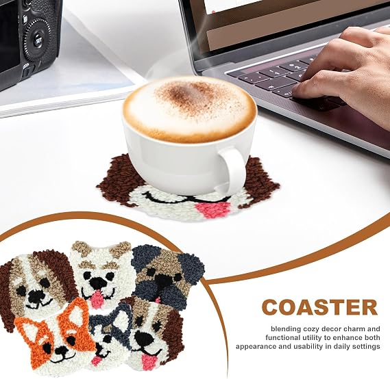 Punch Needle Kit for Beginners Animal Pattern Punch Needle Coaster Kit