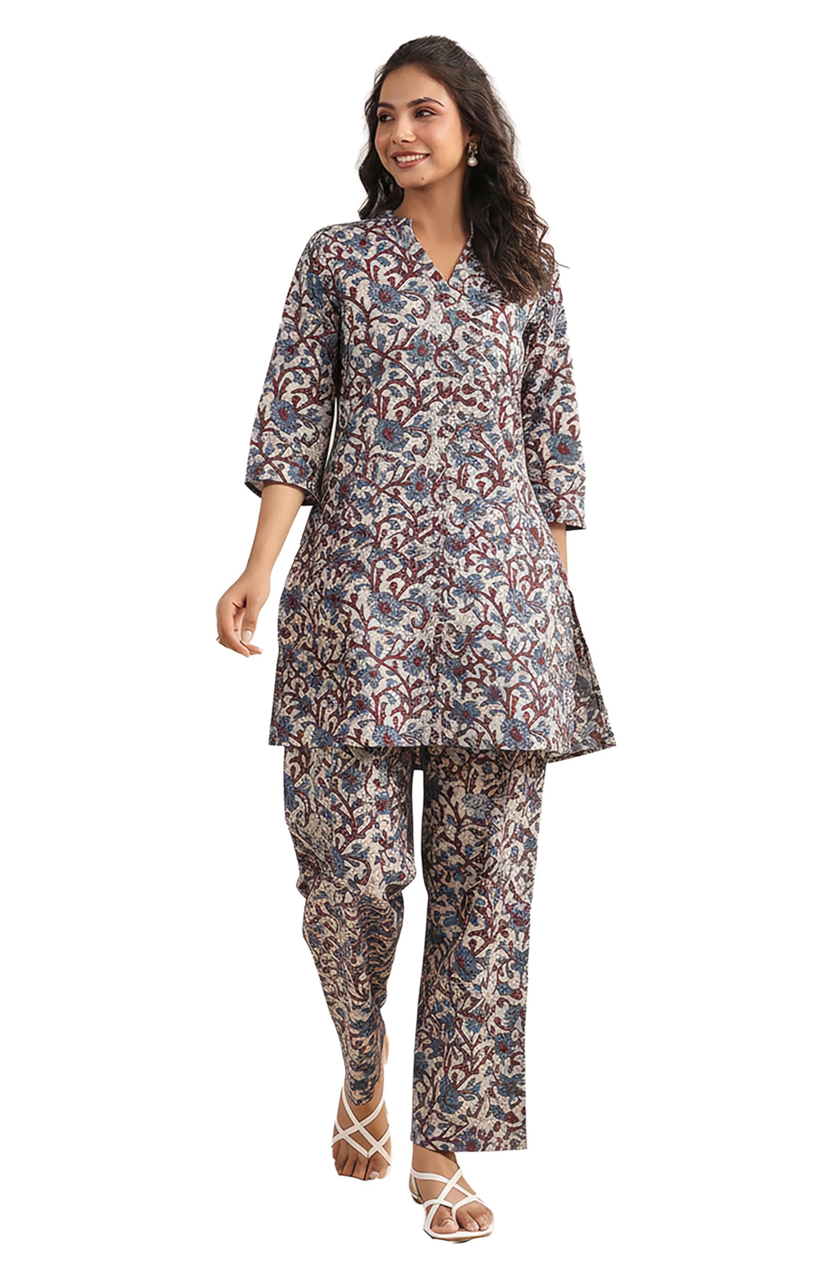 janasya Women's Pure Cotton Floral Printed Straight Co-ord Set-picture-17