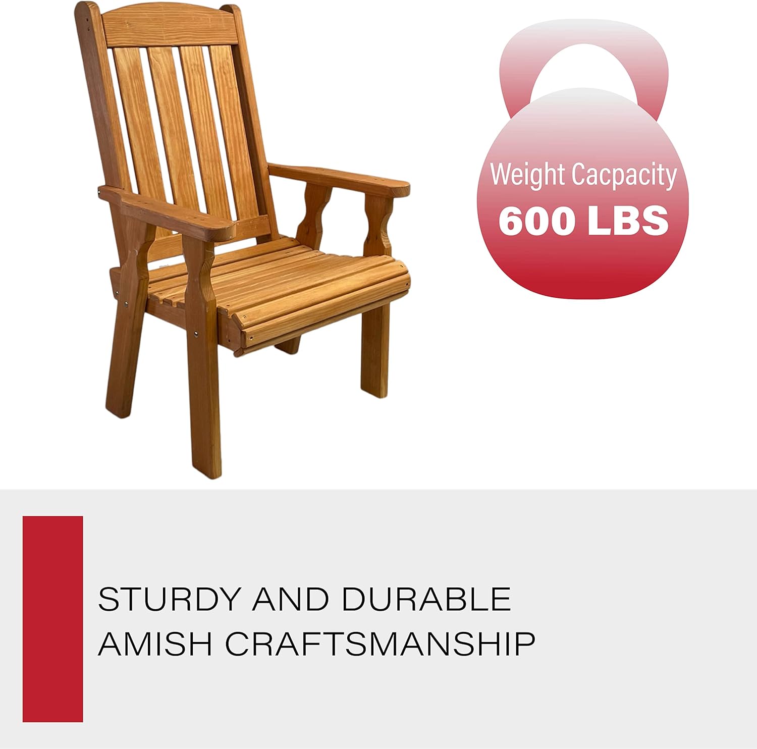 Amish Casual Heavy Duty 600 Lb High Back Mission Treated Patio Chair (Cedar Stain)