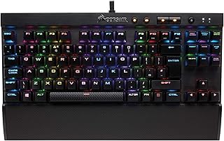 Corsair K65 RGB RAPIDFIRE Compact Mechanical Keyboard (CHERRY MX SPEED RGB, Aircraft-Grade Anodised Brushed Aluminium, 10 Keyless Design, Vibrant Multi-Colour LED Backlighting) QWERTY, Black