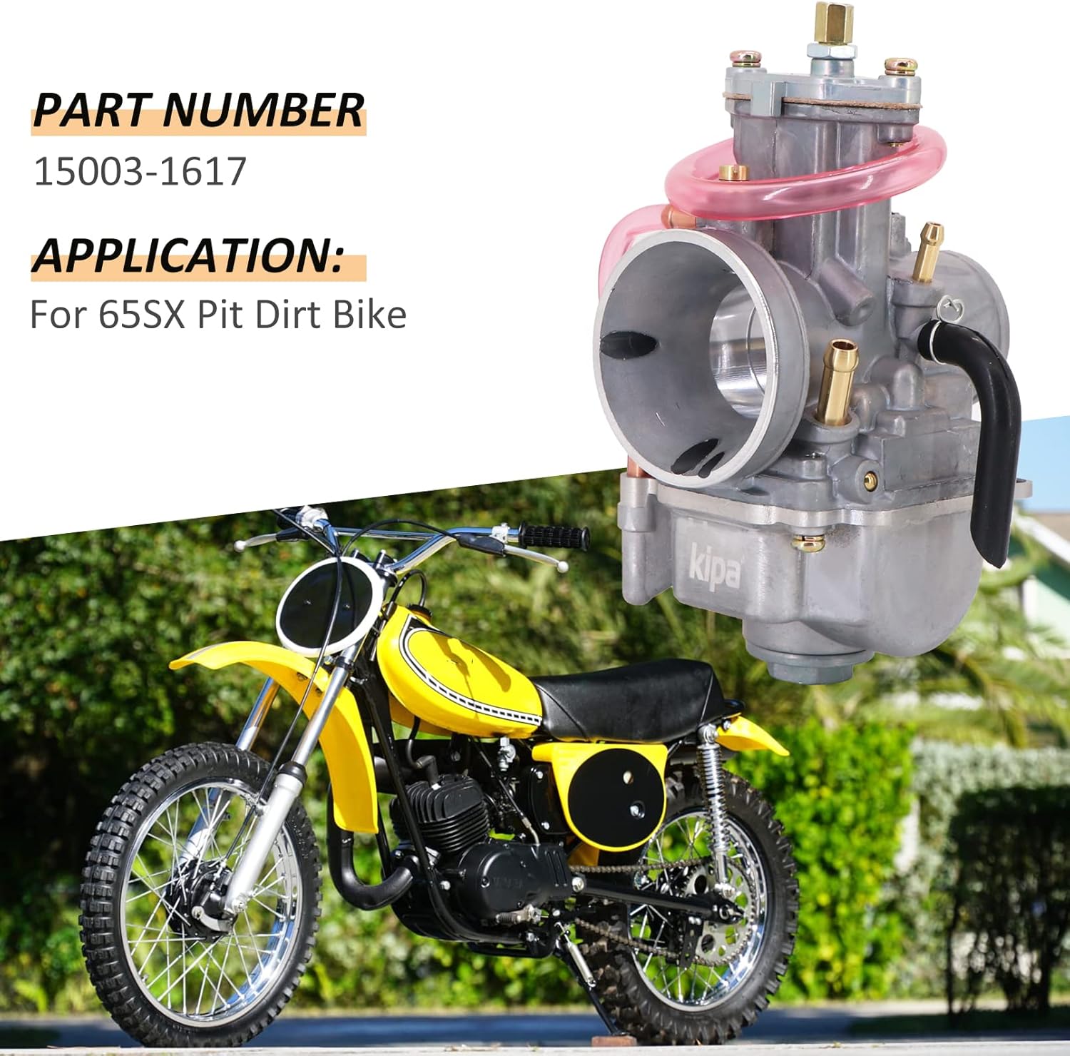 KIPA Carburetor for KX80 KX85 KX100 Yamaha YZ80 YZ85 DT100 SUZUKI RM80 85 CR80 CR85R GY6 PWK28mm 2 stroke Racing Flat Slide Carb Carburetor with Intake needle jet