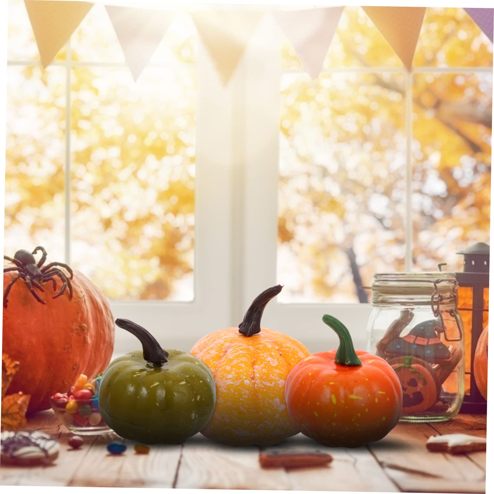 Abaodam 240stücke Kunstpumpkin Deko-Set Für Halloween Kürbis Und Ahornblatt- Requisiten Für Und Raumgestaltung Für Partys Und Herbstdekoration