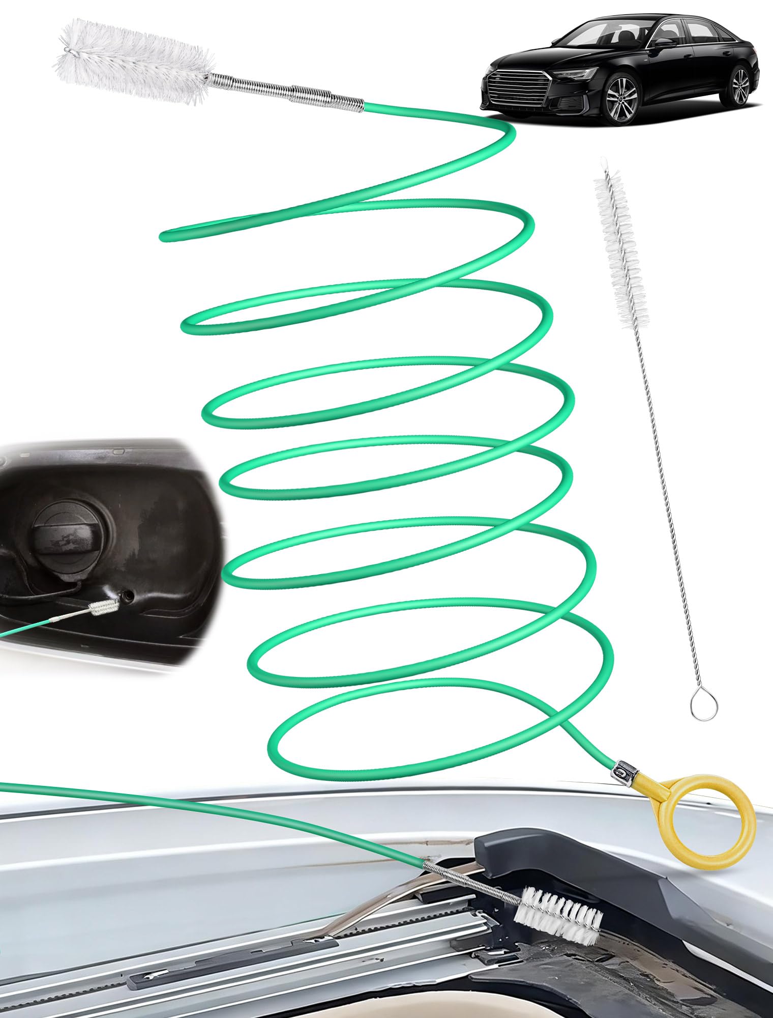 SARDVISA Upgraded Auto Sunroof Drain Cleaning Tool, 120 Inch Long Flexible Drain Brush Pipe Cleaners for Car, Slim Drain Dredging Tool Tube Cleaning Brush Perfect for Car Sunroof, Windshield Wiper Drain Hole - tools and equipment | Mubboo