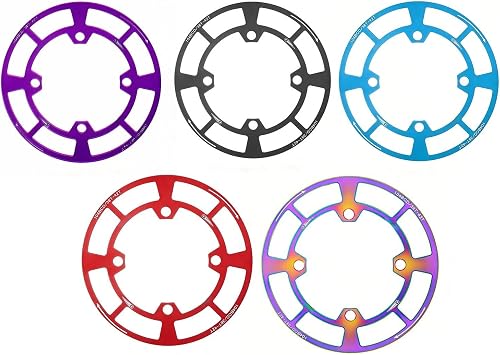 Aluminium Alloy Mountain Bike Chainring Guard 104bcd 4-bolt Disc Protector Cover For 32t 34t 36t Crankset Off-road Cycling Accessory Black(Black-38T-42T)
