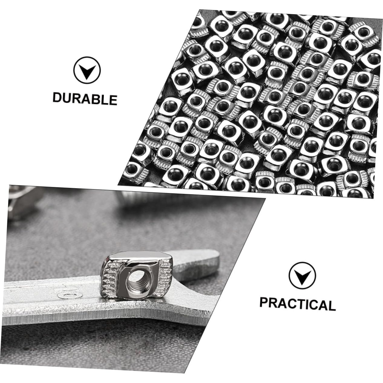 CIYODO 120pcs T-nut Kit EU Standard Aluminum Knurled Threaded Locking Nut Hexagon High Abrasion Resistance