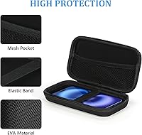 Vista 4 de GLCON Funda de protección portátil de goma EVA para batería externa, teléfono celular, GPS, disco duro, cable de carga USB, bolsa de transporte