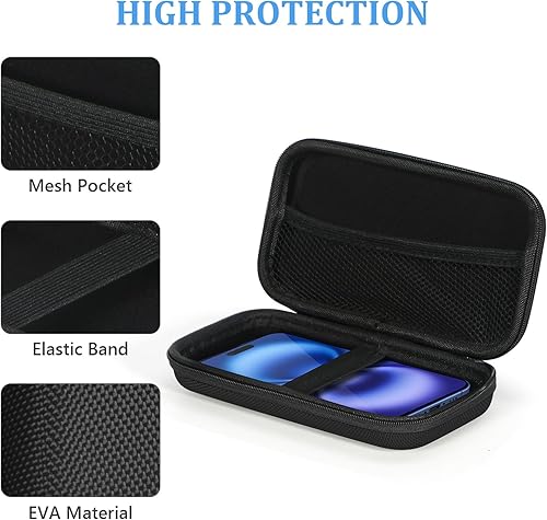 Miniatura 4 de GLCON Funda rígida de EVA de protección portátil para batería externa teléfono celular GPS disco duro cable de carga USB bolsillo interior de malla