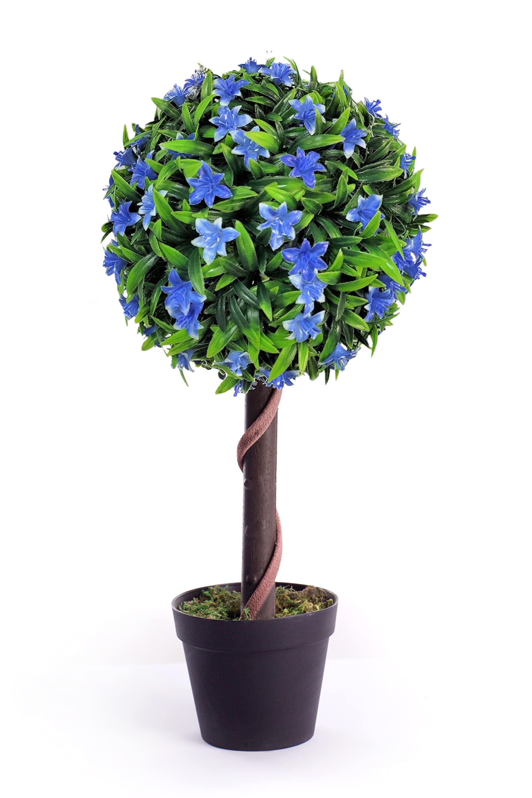 Best Artificial 2ft 60cm Lily Ball Tree Plant Garden Office Conservatory Tropical Indoor Outdoor (Blue)