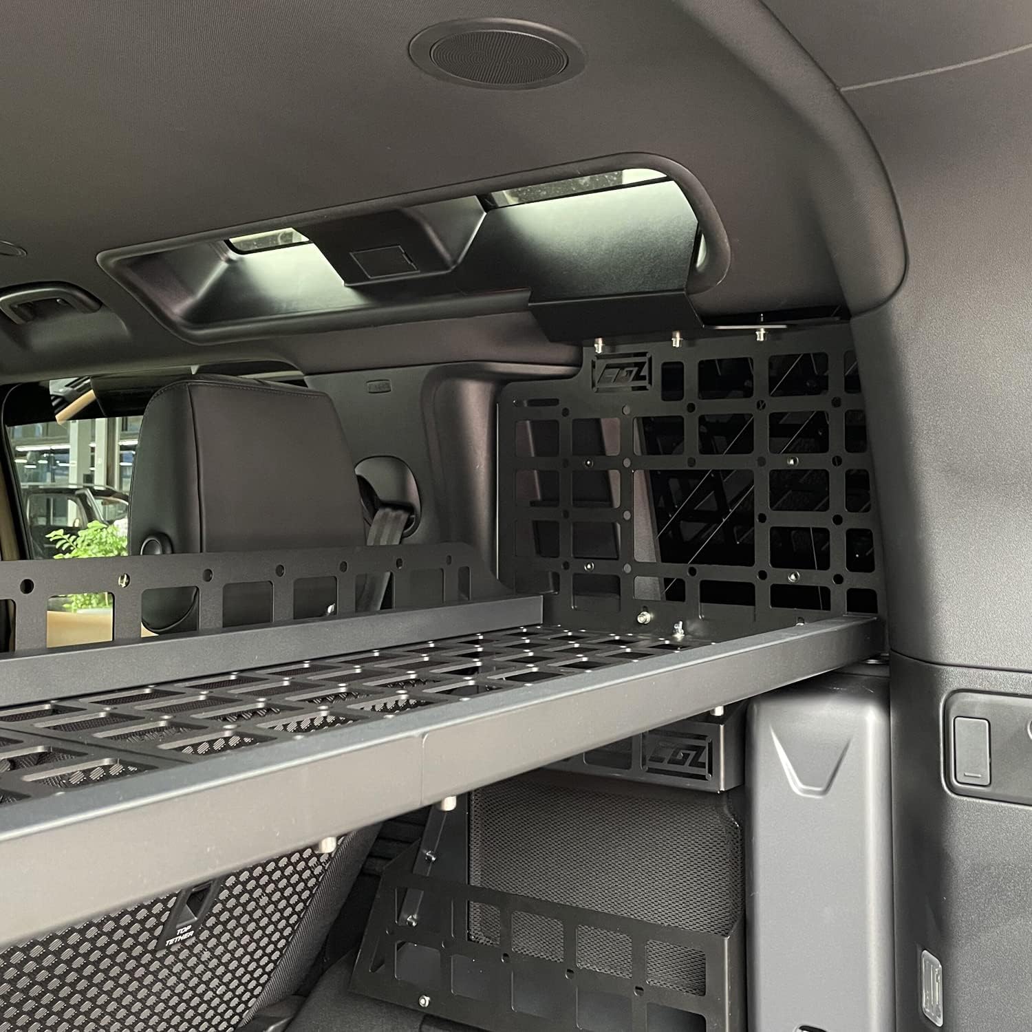 HIGH FLYING for Land Rover Defender 4dr 2020-2025 Car Accessories Modular Storage Molle Panel System Trunk Shelf Organizer Interior Cargo Rack Aluminum (Panels+Shelf)
