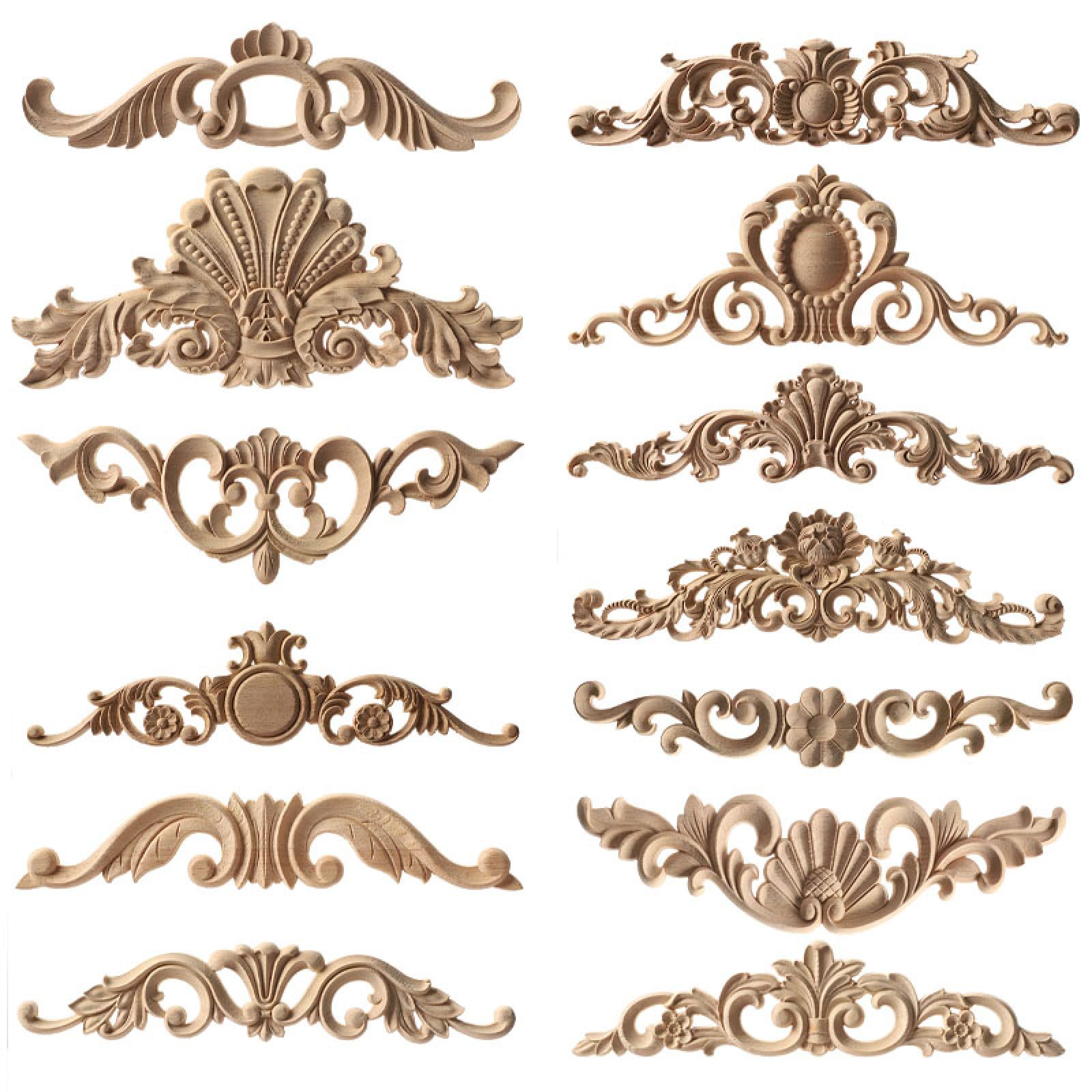 Appliques Sculptées En Bois Joyzan - Déco Vintage Pour Meubles Et Portes
