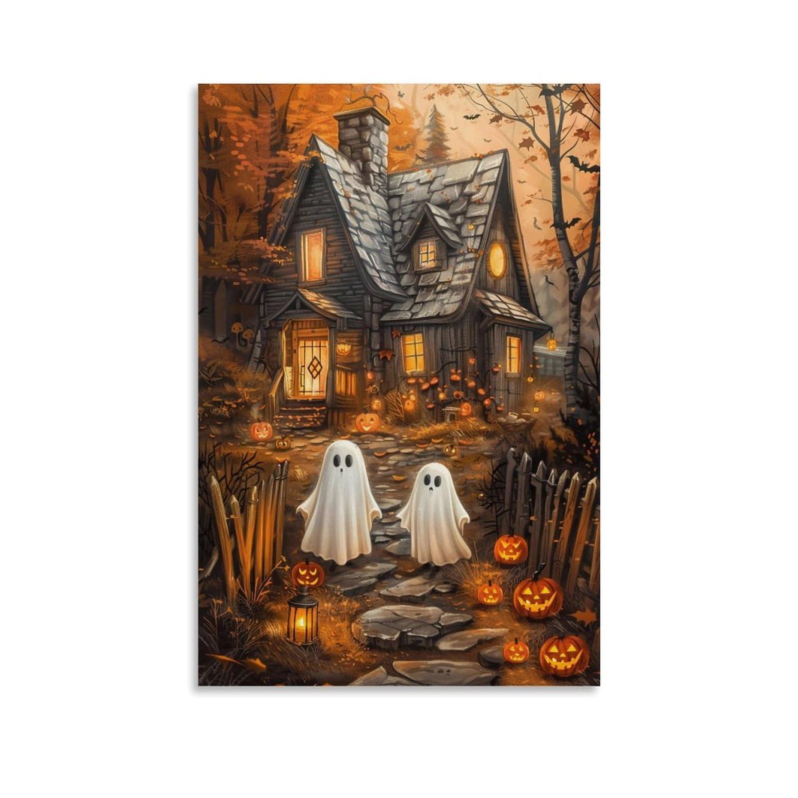 HUERYRYHY Autumn Cottage Spirits 04 Poster Wall Art Canvas Vintage Aesthetic Painting Decor for Rooms 20x30inch Unframe-style