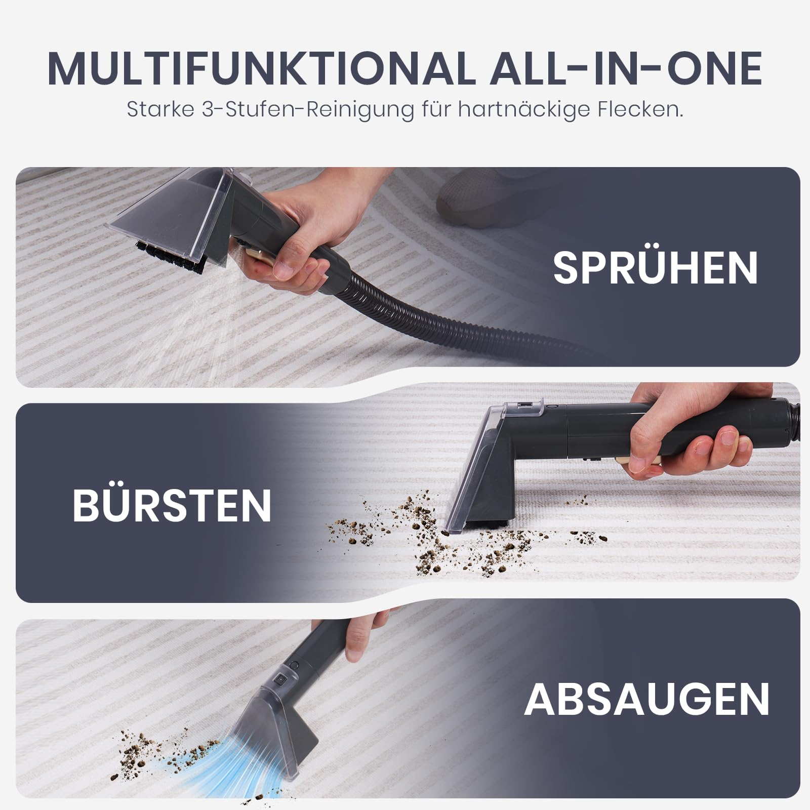 Polsterreiniger Gerät, 650 W, 13 kPa Teppichreiniger & Waschsauger