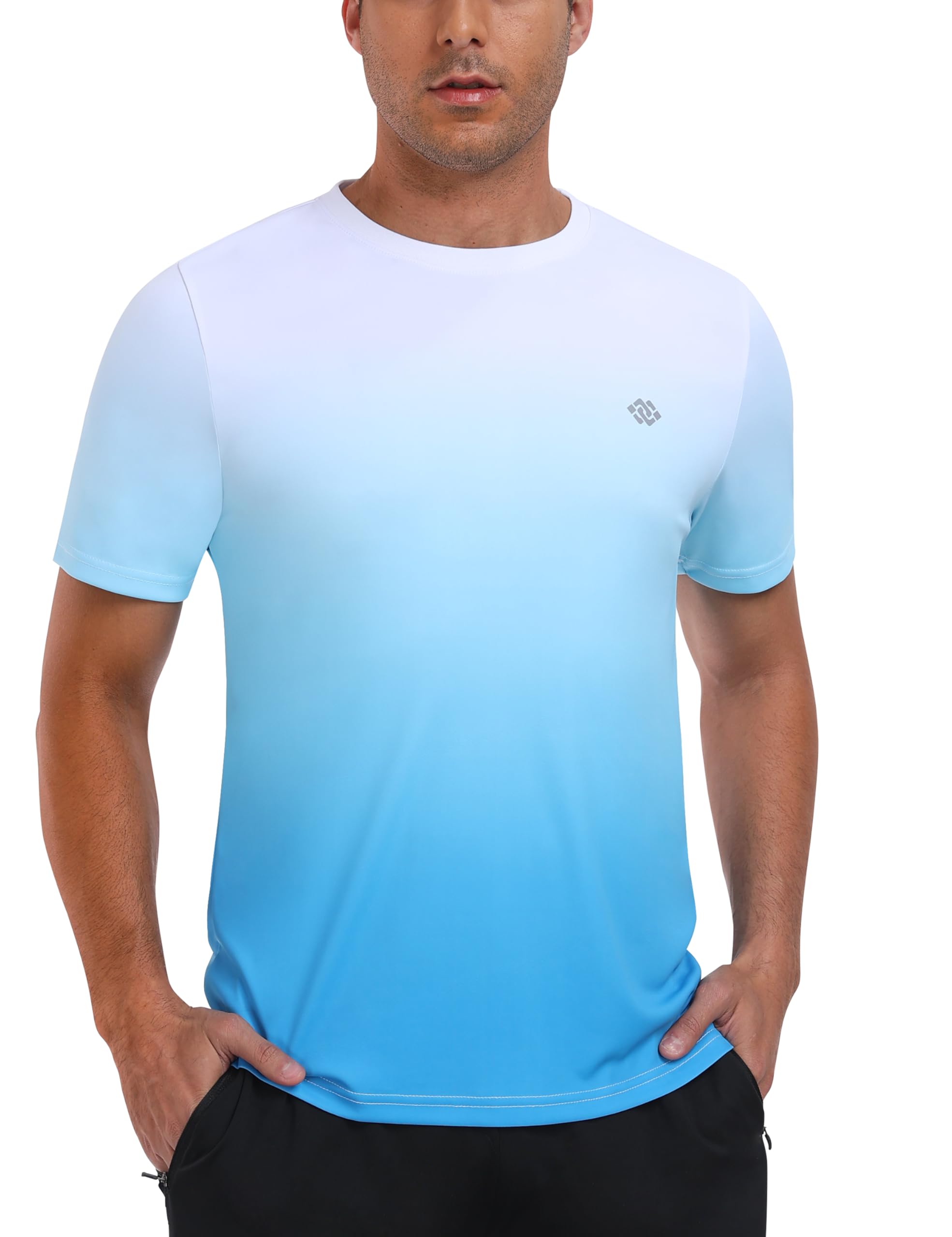 MoFiz Camiseta Anti UV Hombre Rashguard Secado Rápido Manga Corta Transpirable Surf Correr Natación