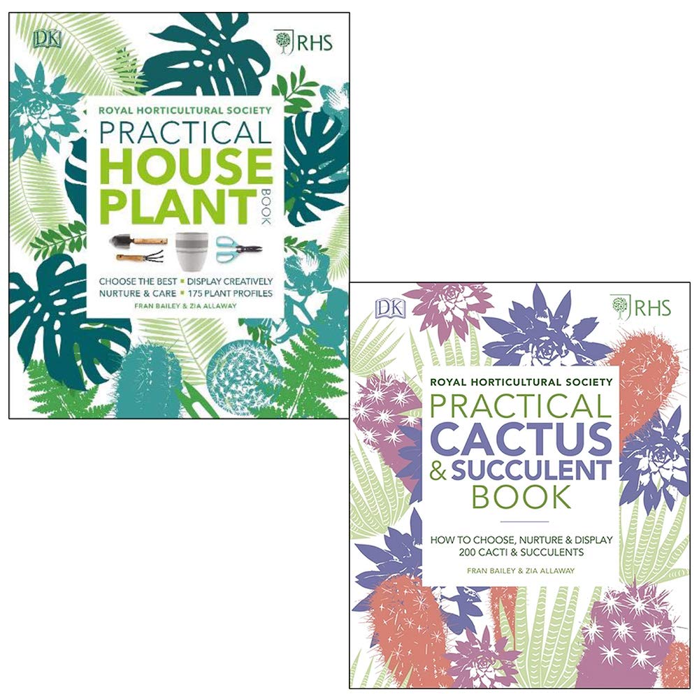 RHS Practical House Plant Book, RHS Practical Cactus and Succulent Book 2 Books Collection Set