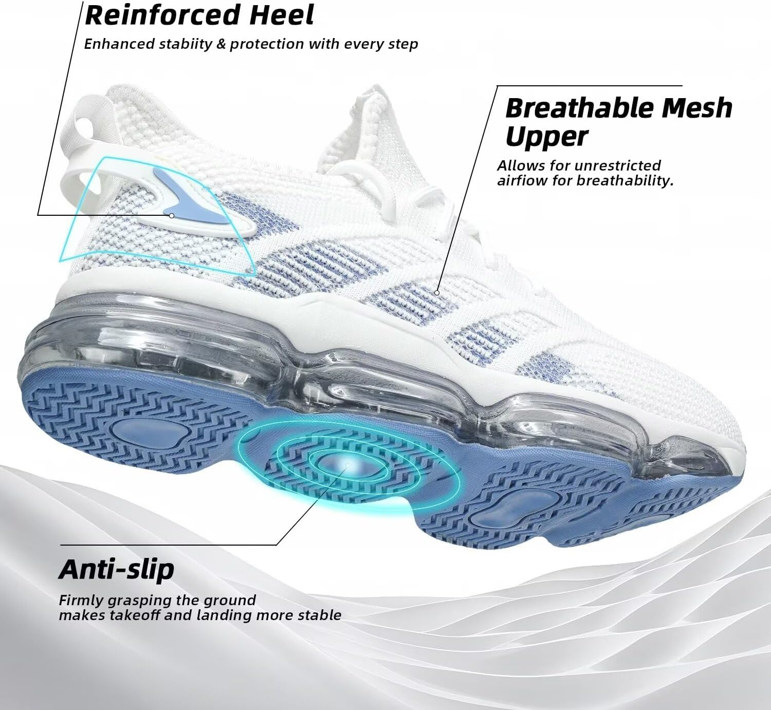 Mens Running Shoes Air Cushion Slip on Walking Tennis Sneakers Fashion Casual Breathable Trail Sport Gym - Image 4