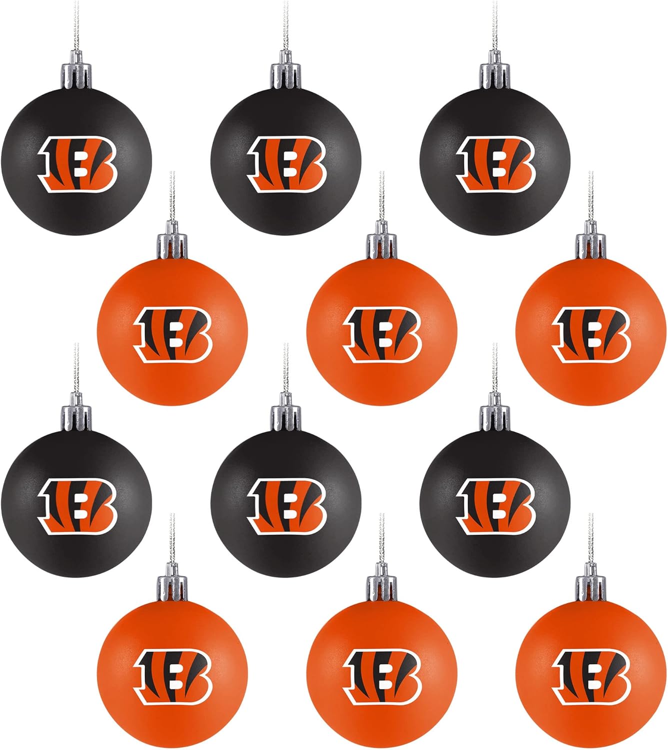 Cincinnati Bengals 12 Pack Plastic Ball Ornament Set : Christmas Ball Ornaments : Sports & Outdoors