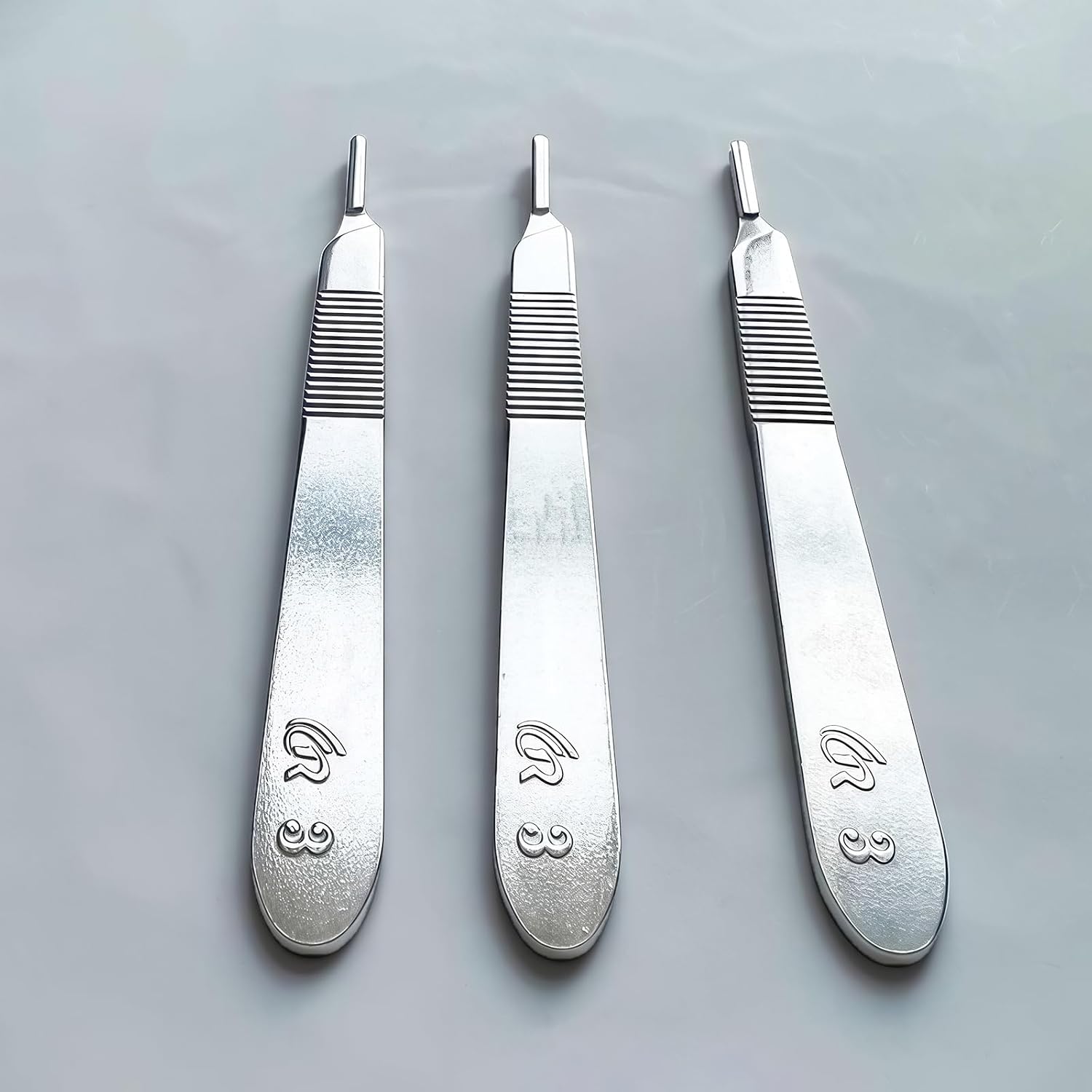 2 Pcs Scalpel Handle #3, Rust Proof Stainless Steel Surgical Scalpel Knife Handle - Premium Quality, Lightweight & Durable, Fits Blades No.10,11,12,13,14,15 Surgical Instrument