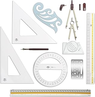 ALVIN Academy Drafting, Drawing and Design Launch Kit | 10 Pieces | Class Tools for Geometry, Architecture and Engineering Students | - Model DDKL1