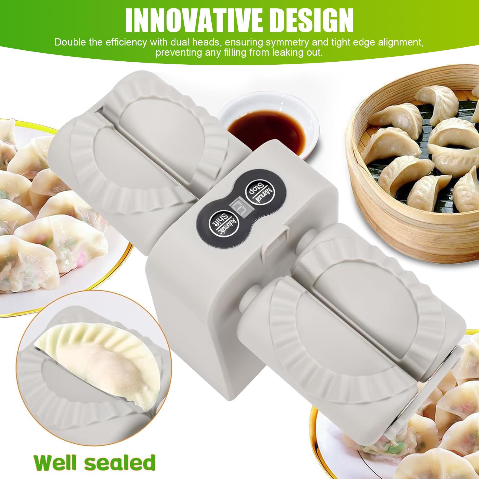 Nudelmaschine Elektrische,Automatischer Knödelbereiter, Elektrische Ravioli Former, Knödel Schimmel Ravioli Mold, Ravioliform Küchenzubehör für die Knödelherstellung