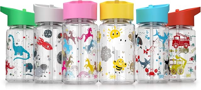 Be-Active Kids Water Bottle with Straw | BPA Free | flip nozzle | Childs water bottle | 450ml | Kid School girls boys sports bottles (Green)