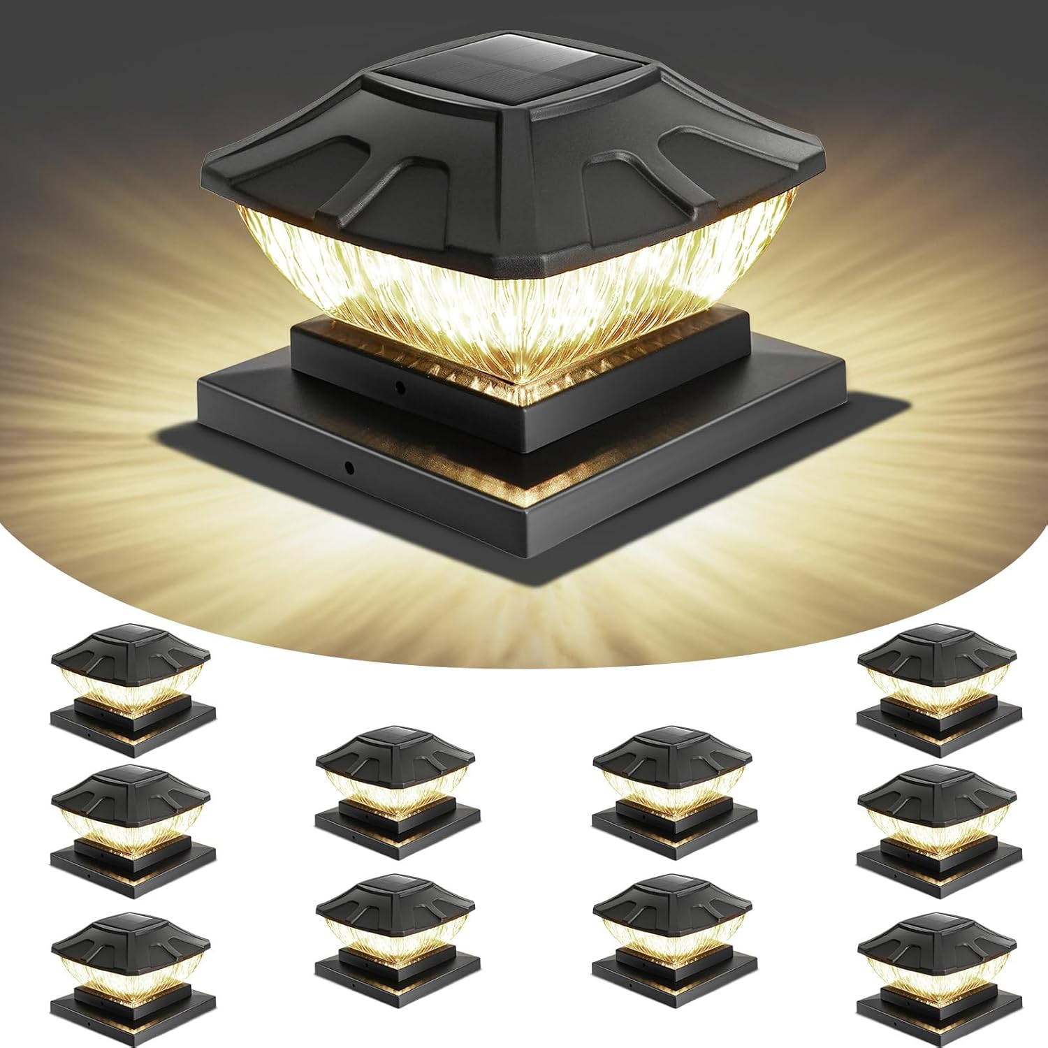 Solar Post Cap Lights 10 Pack Solar Fence Post Caps Lights Outdoor