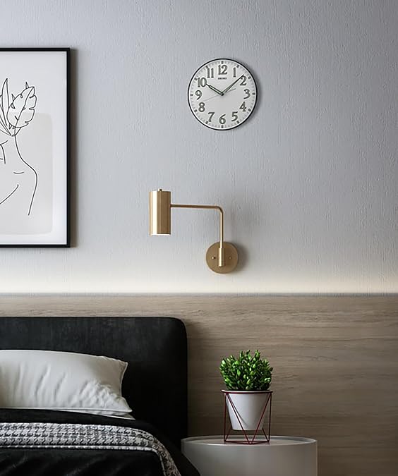 Seiko 12 Black Framed Luminous Numbered Wall Clock