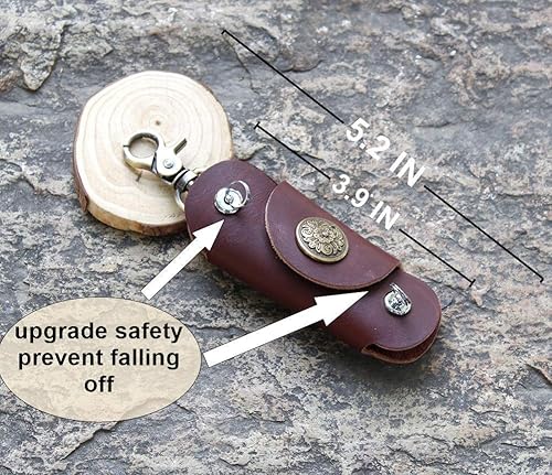 Vista 5 de Upgraded Minimalist Leather Key Case Securely Prevents Falling Off Key Holder Key Organizer