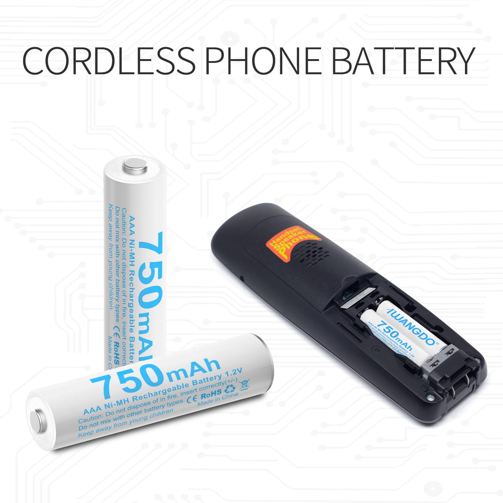 Wymienna bateria AAA HR03 kompatybilna z telefonami bezprzewodowymi Gigaset 750 Mah (4)