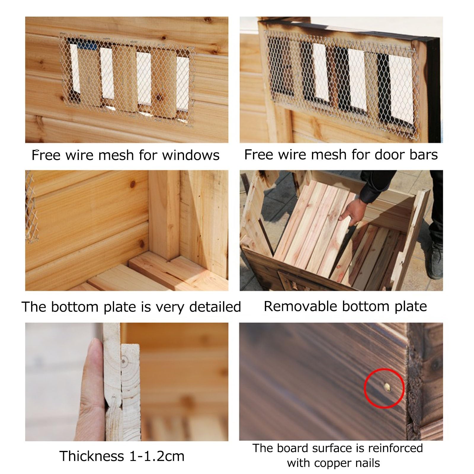 Cuccia per cani in legno con portico coperto e tetto incernierato, resistente alle intemperie per un comodo riparo