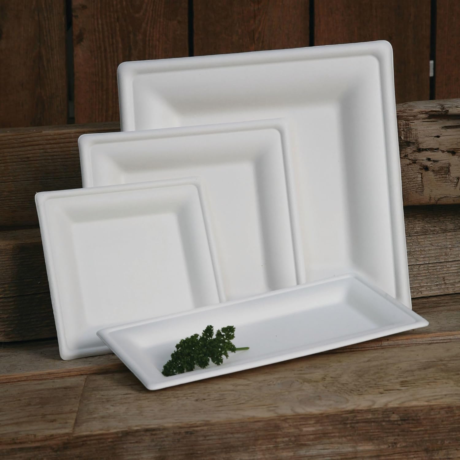 ECO PRODUCTS Disposable Square Sugarcane Plate, Eco-Friendly, Compostable, Grease and Cut Resistant, Microwave Safe, 10" x 10", Case of 250