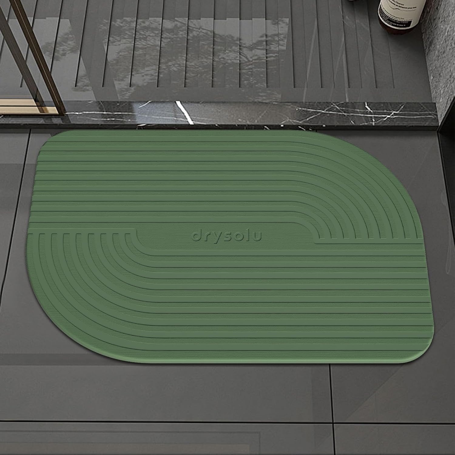 Stone Bath Mat Diatomaceous Earth Bath Mat Stone Shower Mat Fast Water Drying Ultra Absorbent Pad Diatomite Mat,Non-Slip Mat for Bathroom,Kitchen,Pet,15.35x23.62in,Hard,Drak Green,1-Pack - Image 9