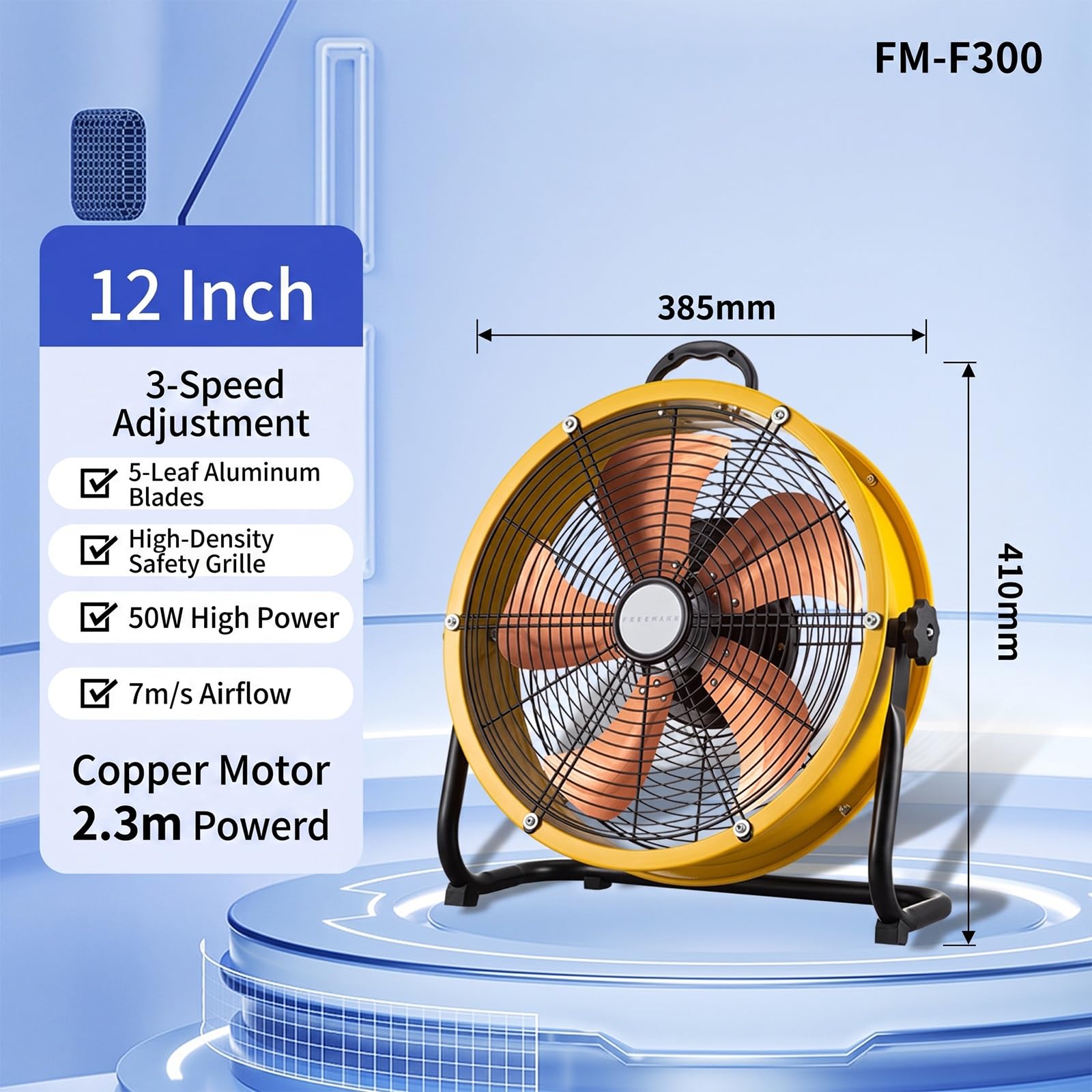 Ventilatore industriale a tamburo, circolatore d'aria ad alta velocità