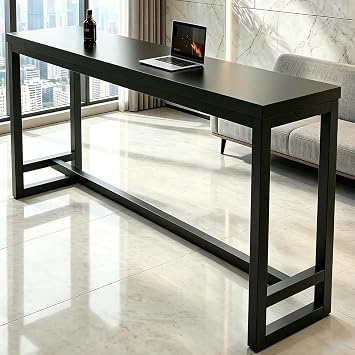 Farmhouse Bar Height Table Narrow Counter Bar Height Table Industrial Bars Counter Heights Tables for Small Space Living Room,Ablack,L55W12H41