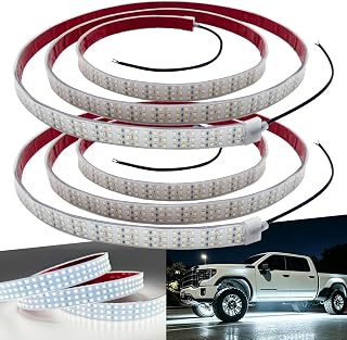 2 Pack 8.2ft Triple Row Wheel Strip Lights, DC12V 30W/M Pure White 6000K 1800LEDs Dimmable Flexible Truck LED Tape Lights, Outdoor Waterproof IP67 Light Strips for Car Truck 15.5" to 17.5" Wheel Ring