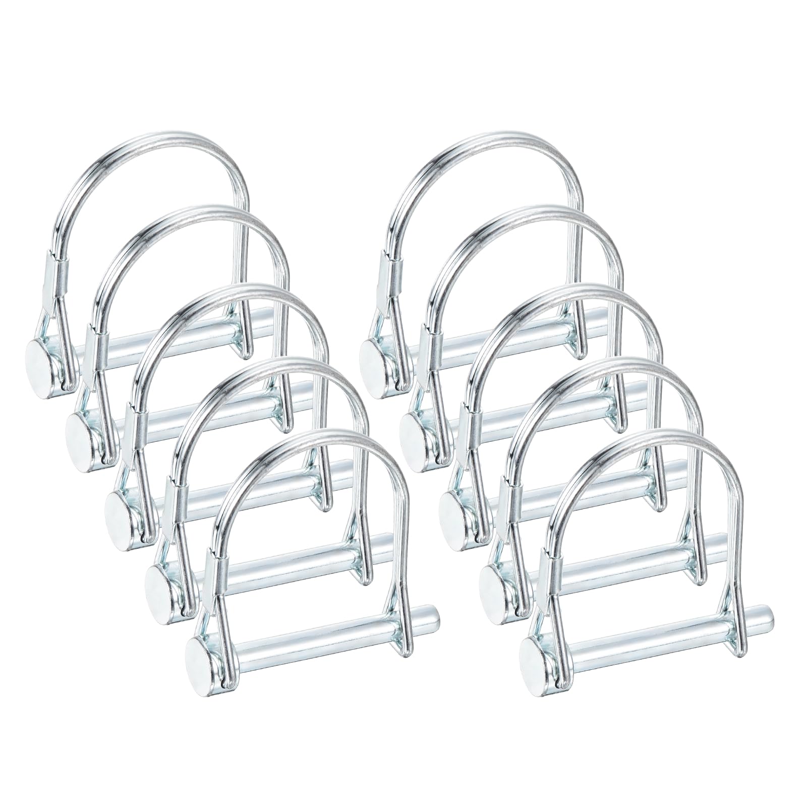 sourcing map M6 x 45mm Shaft Locking Pin - 10pcs Safety Shaft Wire Locking Trailer Coupler Pin, for Farm Trailers Towing Lawn Hitches Garden Tractor Kayak Boat
