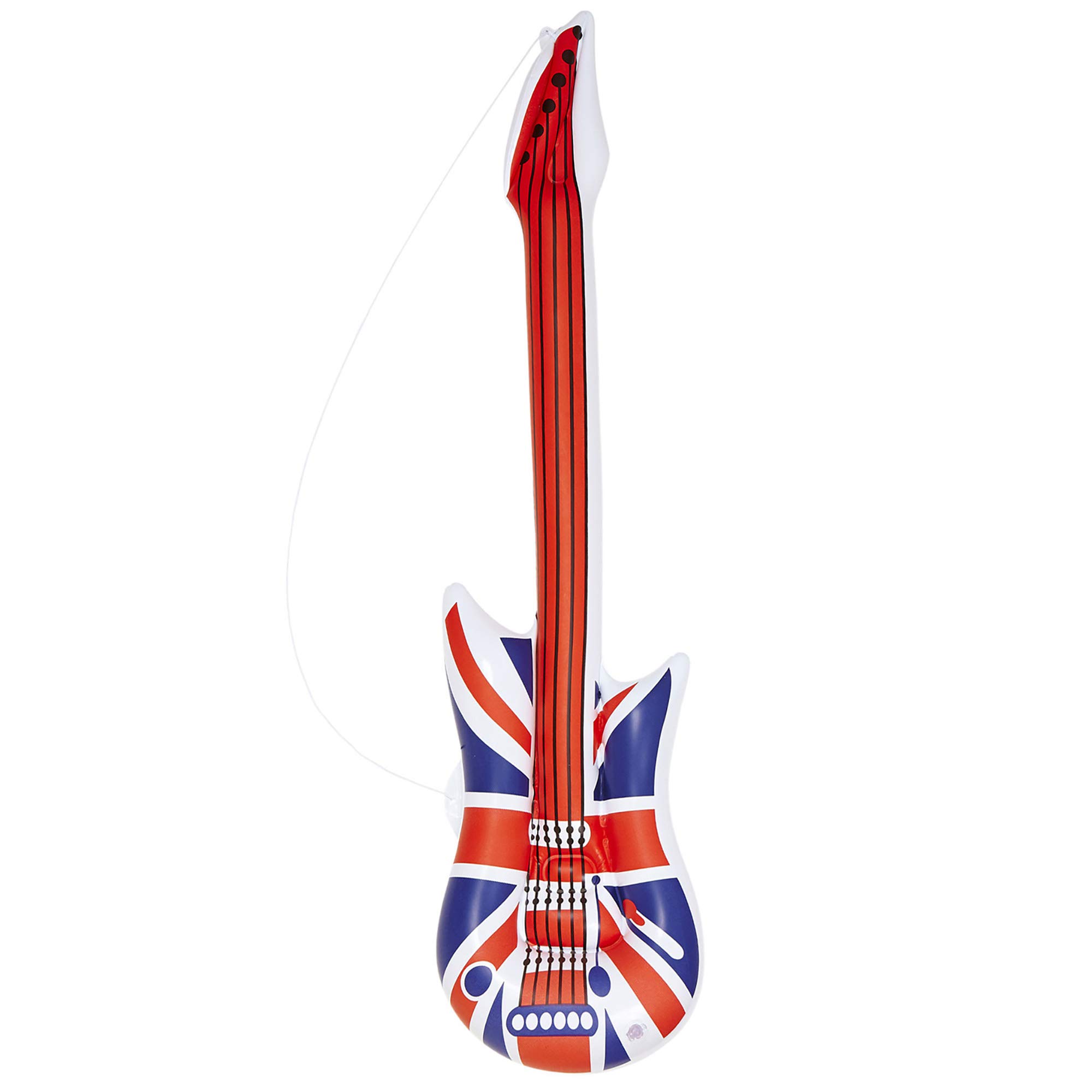 WIDMANN 23947 - Inflatable U.K. Guitar With Strap, Adult Unisex, Length 105 cm, United Kingdom, English, Rockstar, Pop Star, Punk, Musicians, Carnival, Theme Parties