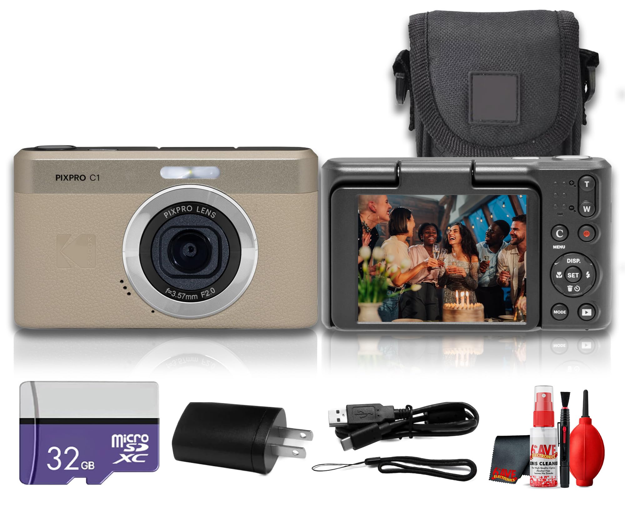 Buy Kodak PIXPRO C1 Compact Digital Camera (Tan), 13MP Point and