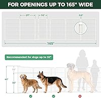 Vista 25 de FXW Puerta para perros extra ancha diseñada para uso en interiores, ancho ajustable de hasta 165 pulgadas de ancho