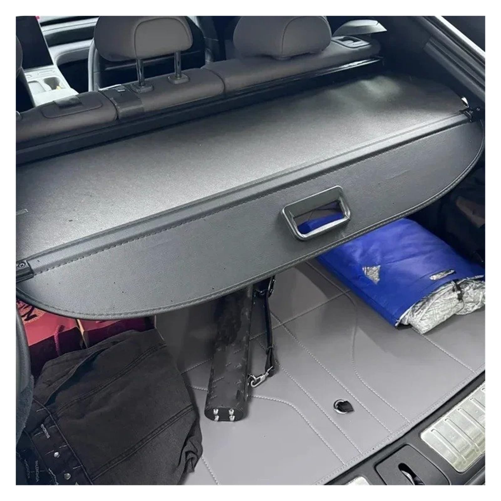 Cache-Bagages Rideau Rangement Arrière Privé Panneau Séparation Couverture Coffre Voiture pour VW pour Tiguan L pour Pro MK3 2024~2025 Rideau Coffre | [](Leather)