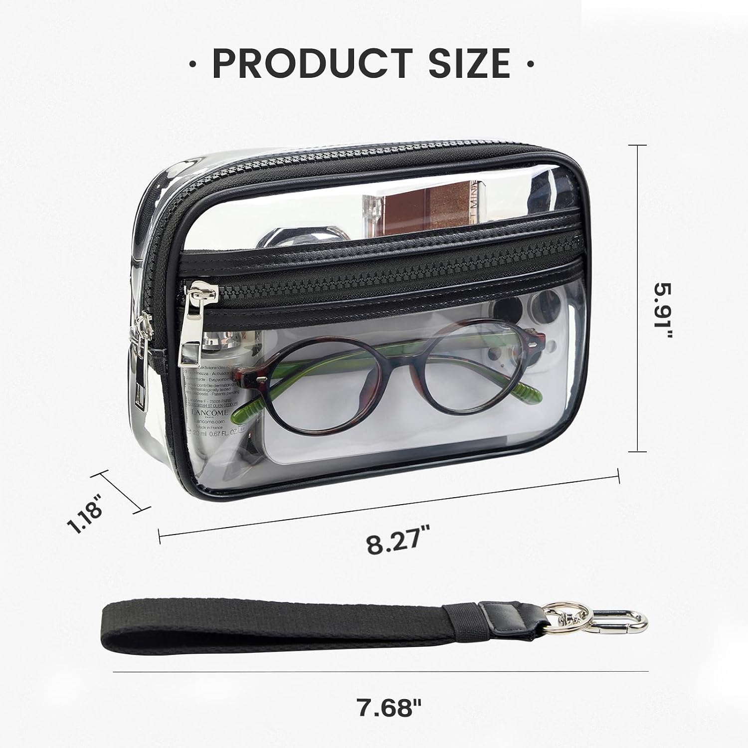 Clear Wristlet Stadium Approved Transparent Purse Wallet