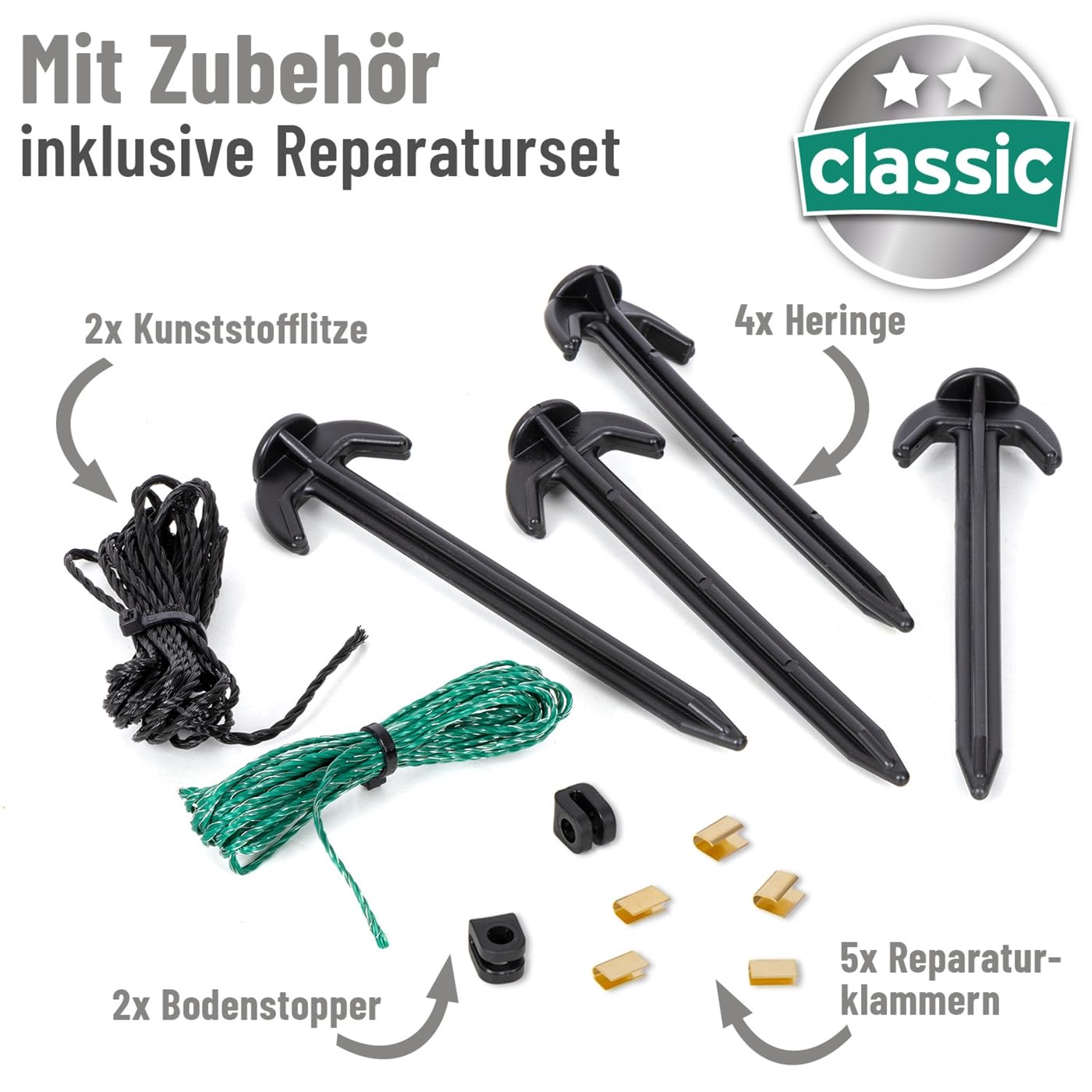 VOSS.farming 15m Hundezaun, Katzenzaun, Hühnerzaun, Geflügelzaun, Geflügelnetz, 112cm, 6 Pfähle, 2 Spitzen, grün Classic