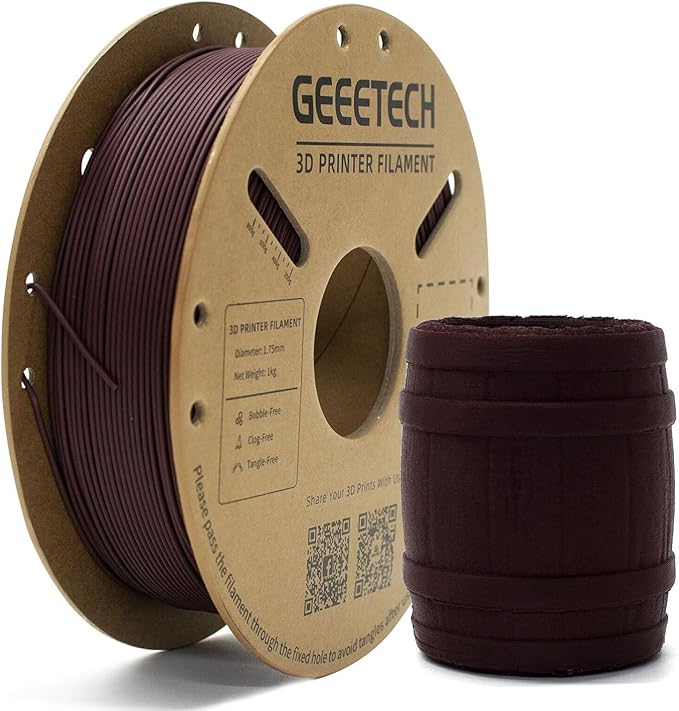Geeetech PLA-CF Filament, Brick Red PLA Carbon Fiber 3D Printer Filament 1.75mm, 1kg Cardboard Spool (2.2lbs), Dimensional Accuracy +/- 0.02...