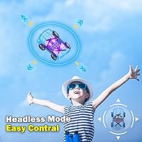 Vista 6 de Coche Dron RC Mini Dron RC y Auto Volador, Cuadricóptero de Control Remoto con Una Tecla de Despegue/Aterrizaje, Luces LED, Drones de Juguete