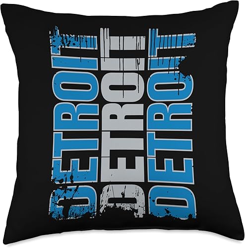 Almohada vintage Detroit USA City 313 Pride Grunge Detroit