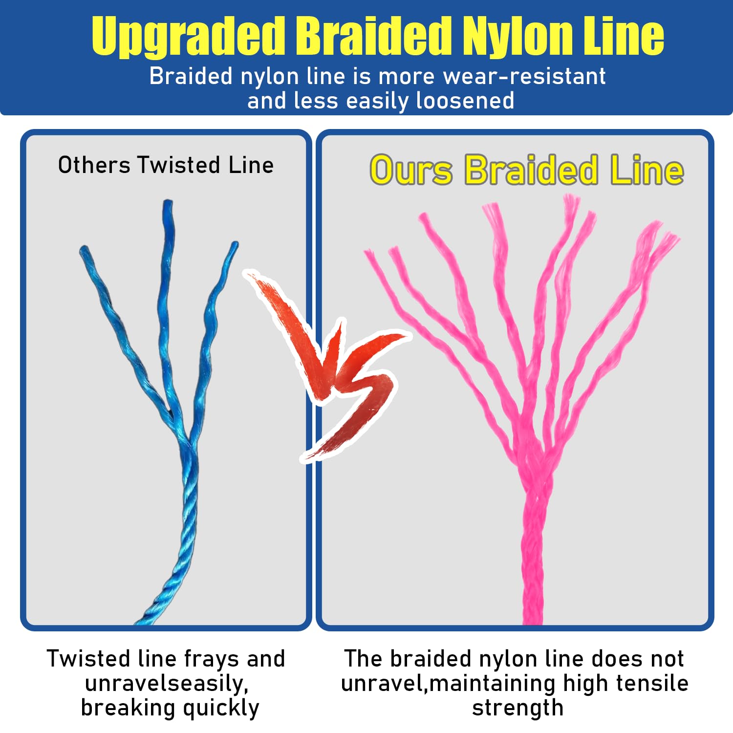 LURKA Mason Line String, #18 540 pies de construcción trenzada de nailon con 5 niveles integrados y carrete de cuerda rosa fluorescente para trabajos de precisión, bricolaje y proyectos de jardinería