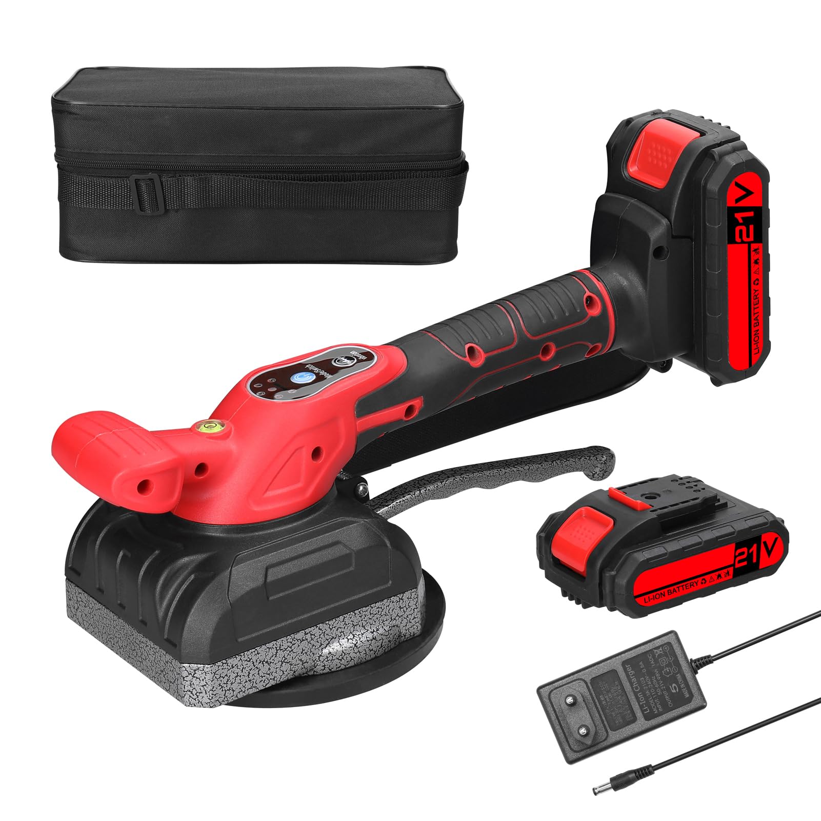 Weytoll Fliesenverlegemaschine 21V Elektrische Fliesenmaschine 45 kg Tragfähigkeit 165MM 5 Gänge einstellbar Fliesenleger Maschine Elektrische Fliesen Vibrator mit Wasserwaage