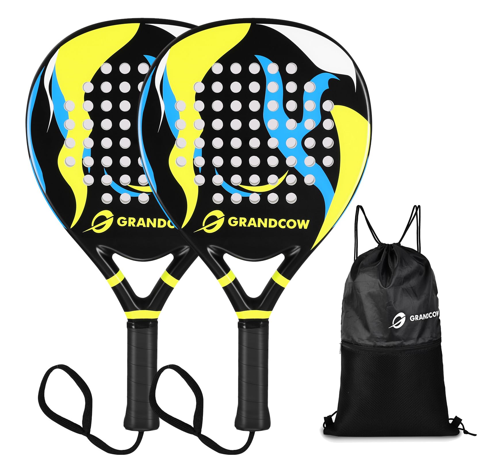 Padel Racket Palas de Padel raqueta Lightweight for Women Female Players Teardrop Shape, Soft EVA Core, Fiberglass Surface, Beginner to Intermediate Arm Friendly All Round Racquet 38mm