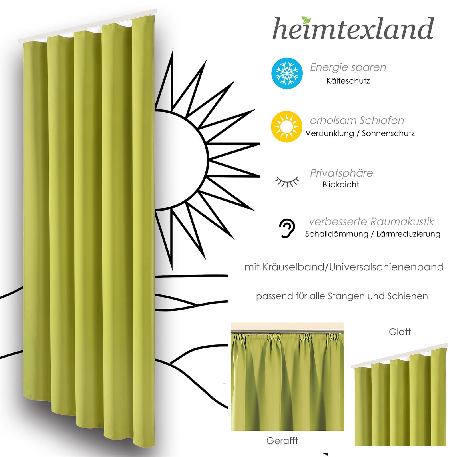 heimtexland Kinder Deko Vorhang 2er Set Verdunkelungsgardinen Kinderzimmer Thermo-Gardine Sonnenschutz Kälteisolierend verdunkelnd Typ922 Safari Bandschal HxB 175x135 cm