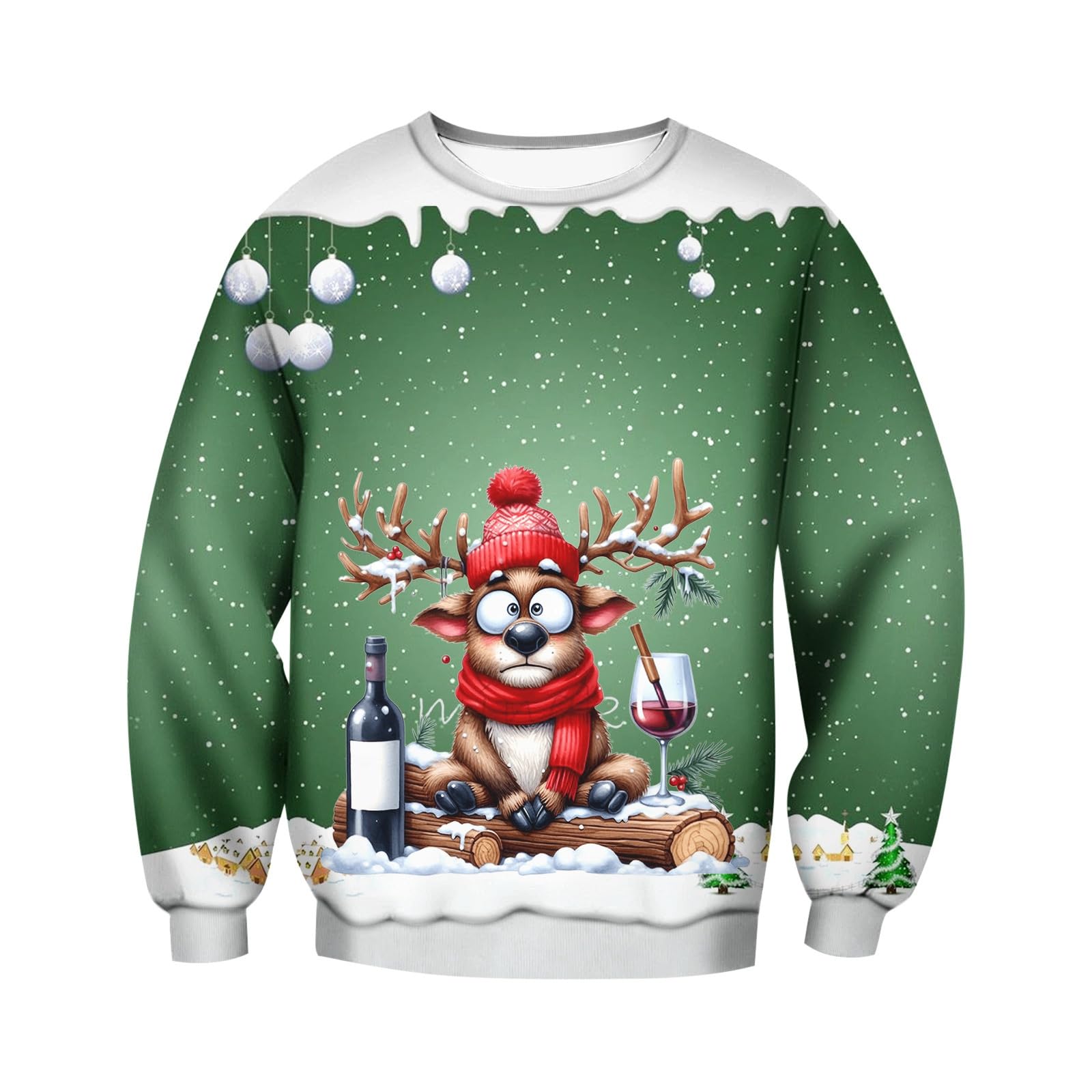 Pull De Noël Drôle 3D - Sweat à Motif Père Noël Ou Renne - Cadeau Humoristique Pour Homme, Femme, Ado - Taille Au Choix